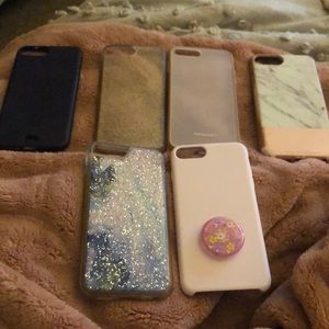 Phone case bundle, 6 cases, fits 6,7,&8 plus iPhones,